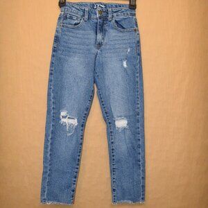 Art Class Distressed High-Rise Girlfriend Jeans, Size 8